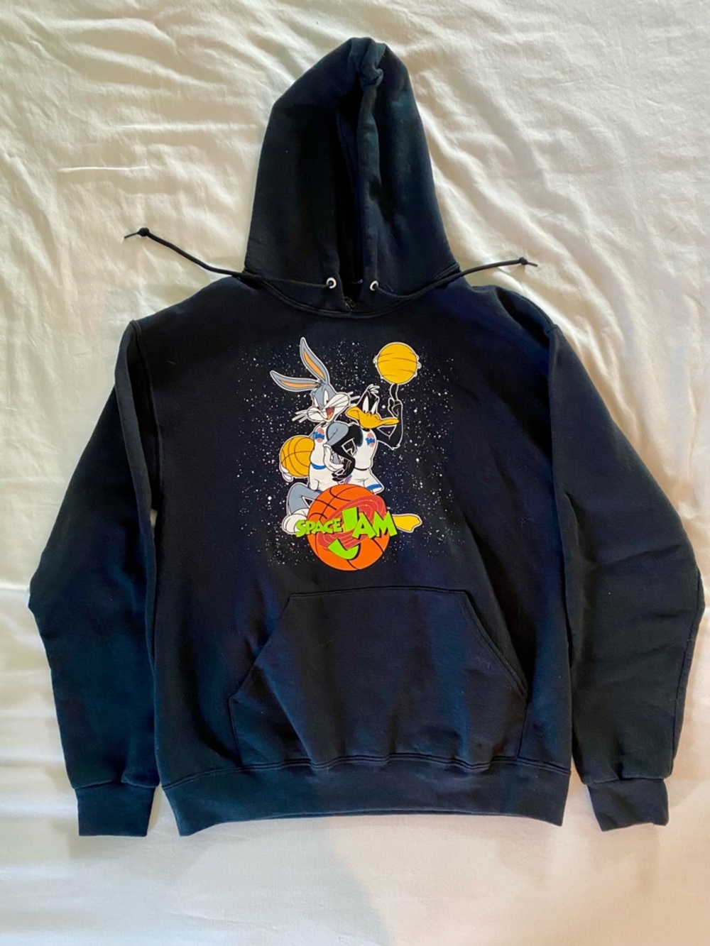 Space Jam Graphic Black Hoodie Sweatshirt - Men's